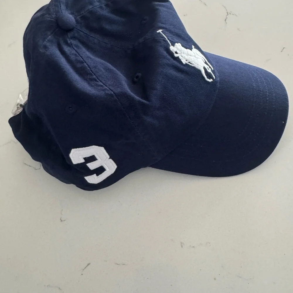 Polo Ralph Lauren Big Pony Core Replen Adjustable #3 Baseball Golf Hat Navy Rare - Picture 2 of 10